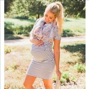 PinkBlush navy and white striped tshirt dress